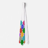 Moderne Harlekijn Patroon Glitterende Mardi Gras Stropdas (Voorkant)