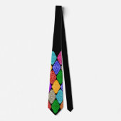 Moderne Harlekijn Patroon Glitterende Mardi Gras Stropdas (Voorkant)