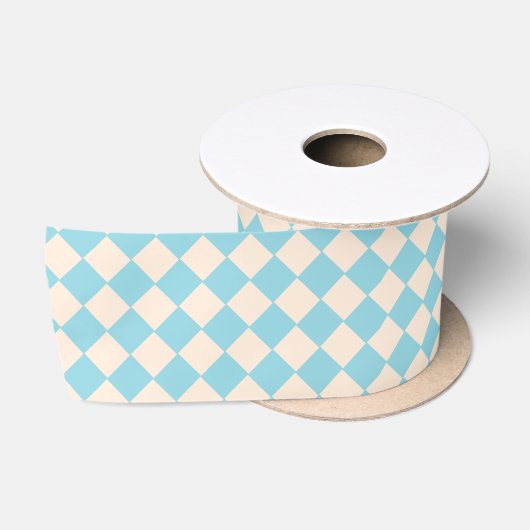 Moderne Harlequin Diamantblauw Satijnen Lint (Spoel)