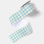 Moderne Harlequin Diamantblauw Satijnen Lint (Achterkant)