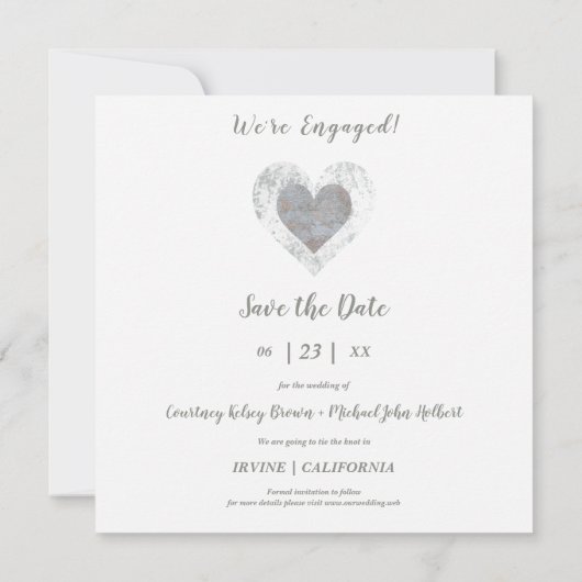 Moderne Hart 3 Foto's Trouwserie Romantische Sessi Save The Date (Achterkant)