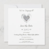 Moderne Hart 3 Foto's Verlovingsfotografie Romanti Save The Date (Achterkant)