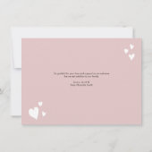 Moderne Hart Baby Shower Bedankje script Foto Bedankkaart (Achterkant)