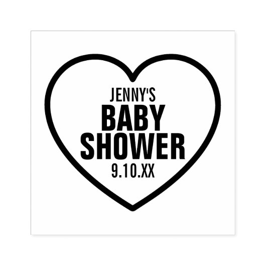 Moderne Hart Baby Shower Strooigoed Rubberstempel (Afrduk)