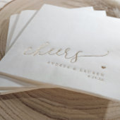 Moderne Hart Bruiloft Cheers Folie Servetten