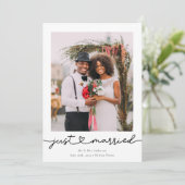 Moderne Hart Calligrafie Net Getrouwd Foto Aankondiging (Staand voorkant)