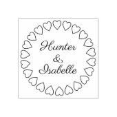 Moderne Hart Cirkel Krans Eenvoudige Elegante Trou Rubberstempel (Afrduk)