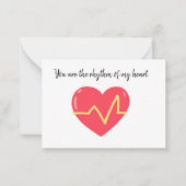 Moderne hart en cardiogram notitiekaartje (Voorkant)