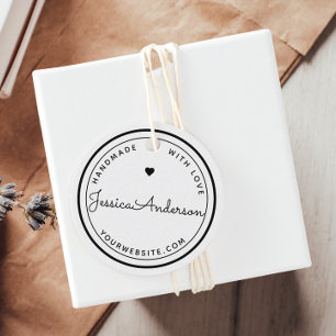 Moderne Hart Handgemaakt met Liefde Ambachtelijk D Bedankjes Labels