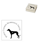 Moderne Hart Hond Aangepaste Naam Bibliotheek Boek Rubberstempel (Gestempeld)