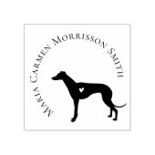 Moderne Hart Hond Aangepaste Naam Bibliotheek Boek Rubberstempel (Afrduk)