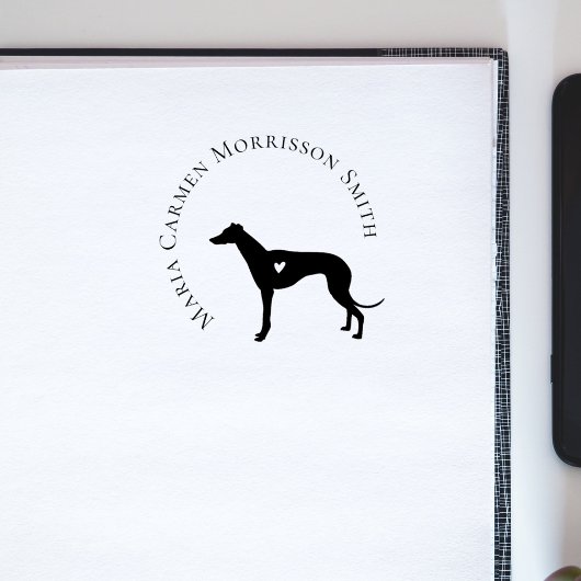 Moderne Hart Hond Aangepaste Naam Bibliotheek Boek Rubberstempel