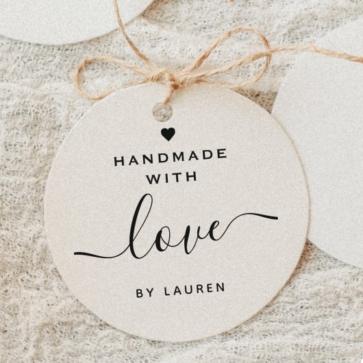 Moderne Hart Kalligrafie Handgemaakt met Liefde Do Zelfinktende Stempel