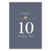 Moderne hart minimalistische marine blauwe bruilof kaart (Achterkant)