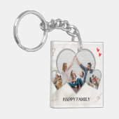 Moderne hart multi-fototemplate gepersonaliseerde  sleutelhanger (Voorkant Links)