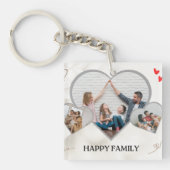Moderne hart multi-fototemplate gepersonaliseerde  sleutelhanger (Voorkant)