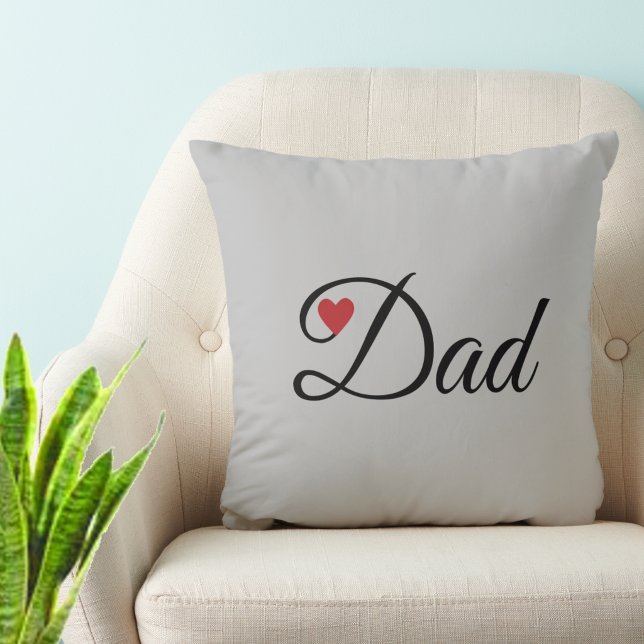 Moderne Hart Papa op Zilver Grijs Kussen (Creator heeft geüpload)