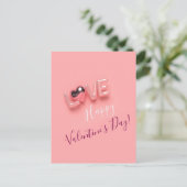 MODERNE HART ROZE VALENTIJN DAG BRIEFKAART (Staand voorkant)
