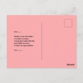 MODERNE HART ROZE VALENTIJN DAG BRIEFKAART (Achterkant)