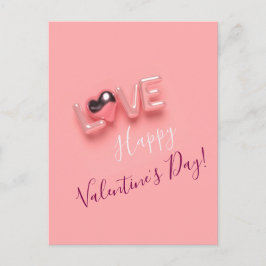 MODERNE HART ROZE VALENTIJN DAG BRIEFKAART