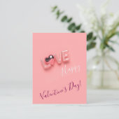 MODERNE HART ROZE VALENTIJN DAG BRIEFKAART (Staand voorkant)