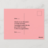 MODERNE HART ROZE VALENTIJN DAG BRIEFKAART (Achterkant)