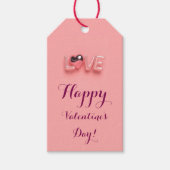 MODERNE HART ROZE VALENTIJN DAG CADEAULABEL (Voorkant)