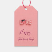 MODERNE HART ROZE VALENTIJN DAG  CADEAULABEL (Voorkant)