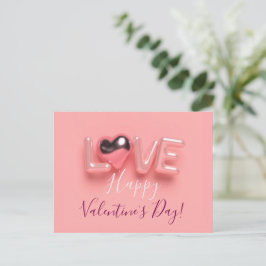 MODERNE HART ROZE VALENTIJN DAG FEESTDAGENKAART