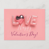 MODERNE HART ROZE VALENTIJN DAG FEESTDAGENKAART (Voorkant)