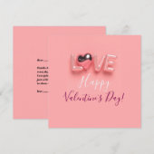 MODERNE HART ROZE VALENTIJN DAG  FEESTDAGENKAART (Voorkant / Achterkant)