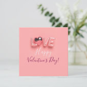 MODERNE HART ROZE VALENTIJN DAG  FEESTDAGENKAART (Staand voorkant)