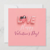 MODERNE HART ROZE VALENTIJN DAG FEESTDAGENKAART (Voorkant)