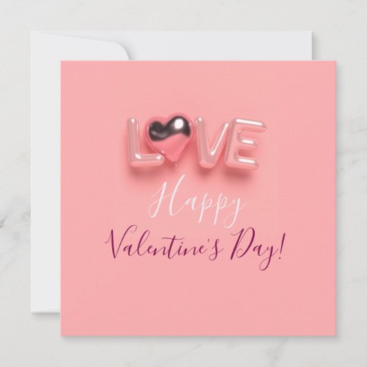 MODERNE HART ROZE VALENTIJN DAG  FEESTDAGENKAART (Voorkant)