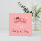 MODERNE HART ROZE VALENTIJN DAG KAART (Staand voorkant)