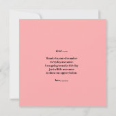 MODERNE HART ROZE VALENTIJN DAG KAART (Achterkant)