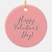 MODERNE HART ROZE VALENTIJN DAG  KERAMISCH ORNAMENT (Achterkant)