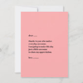 MODERNE HART ROZE VALENTIJN DAG  NOTITIEKAARTJE (Achterkant)