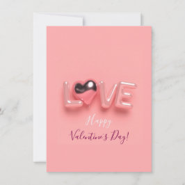 MODERNE HART ROZE VALENTIJN DAG  NOTITIEKAARTJE
