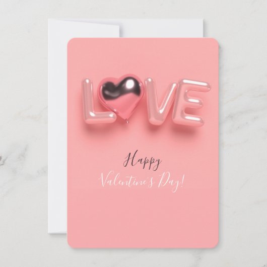 MODERNE HART ROZE VALENTIJN DAG NOTITIEKAARTJE (Voorkant)