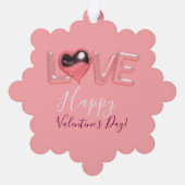 MODERNE HART ROZE VALENTIJN DAG ORNAMENT KAART (Achterkant)