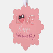 MODERNE HART ROZE VALENTIJN DAG ORNAMENT KAART (Links)