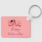MODERNE HART ROZE VALENTIJN DAG SLEUTELHANGER (Voorkant)