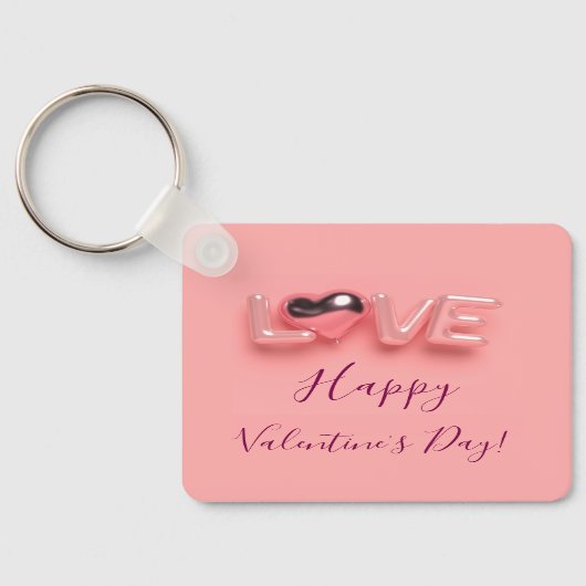 MODERNE HART ROZE VALENTIJN DAG SLEUTELHANGER (Achterkant)