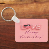MODERNE HART ROZE VALENTIJN DAG SLEUTELHANGER (Achterkant)