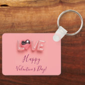 MODERNE HART ROZE VALENTIJN DAG SLEUTELHANGER (Voorkant)