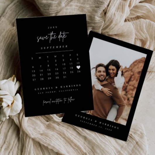 Moderne Hart Save The Date Agenda Foto Kaart