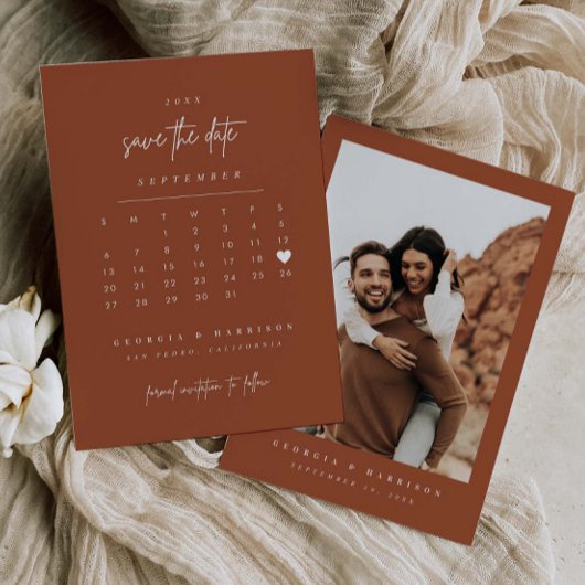 Moderne Hart Save The Date Agenda Foto Kaart
