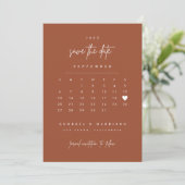Moderne Hart Save The Date Agenda Foto Kaart (Staand voorkant)