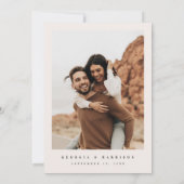Moderne Hart Save The Date Kalender Fotokaart (Achterkant)